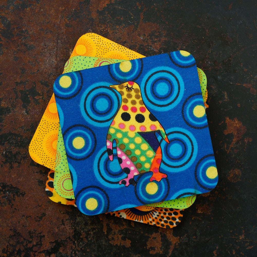 Penguin Shweshwe Coasters