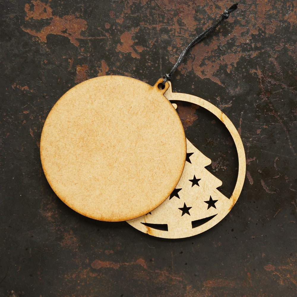 Shweshwe Tree Layered Disc Ornament