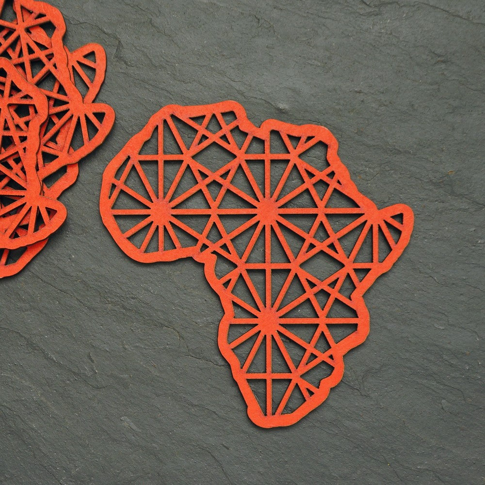 Laser-Cut Africa Coasters - Set of 4