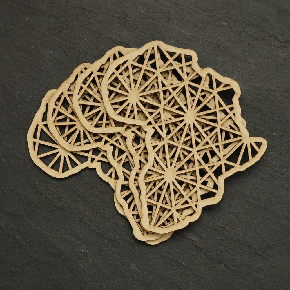 Cream Africa-shaped Coasters - Set of 4