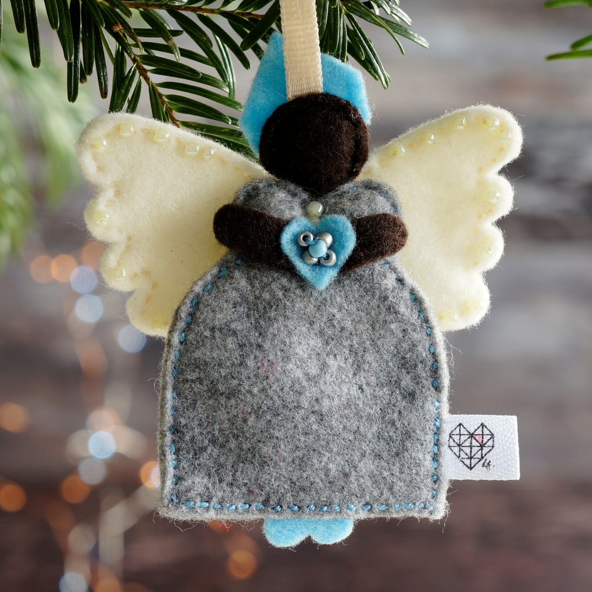 African Angel in Grey and Blue