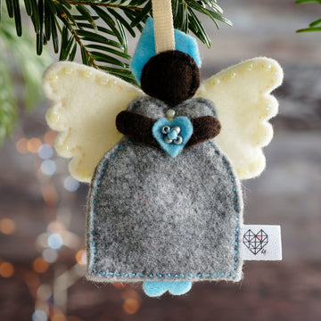 African Angel in Grey and Blue