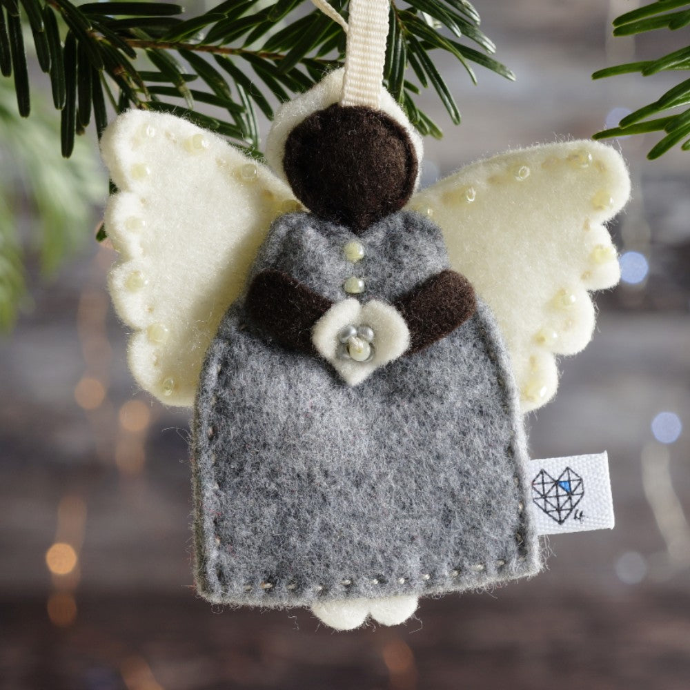 African Angel Trio in Grey and Cream