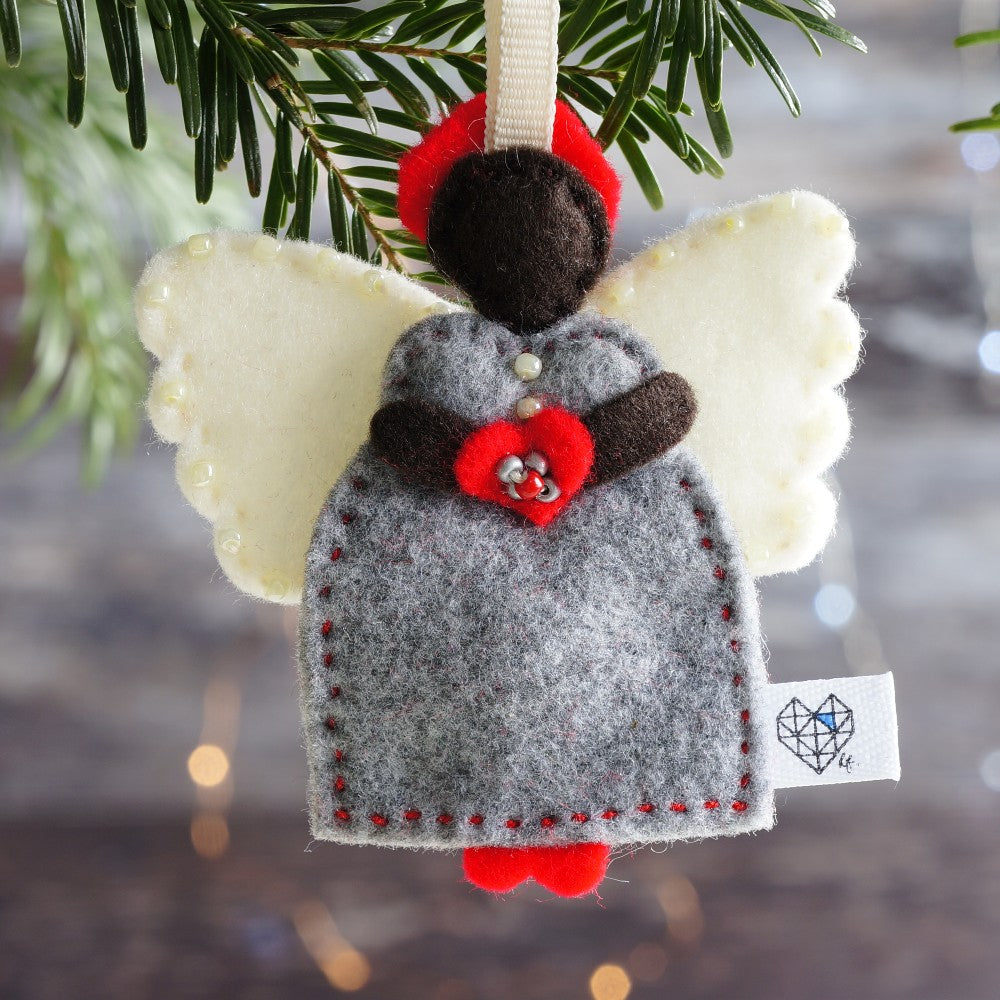 African Angel in Grey and Red