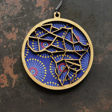 Africa Shweshwe Wooden Ornament