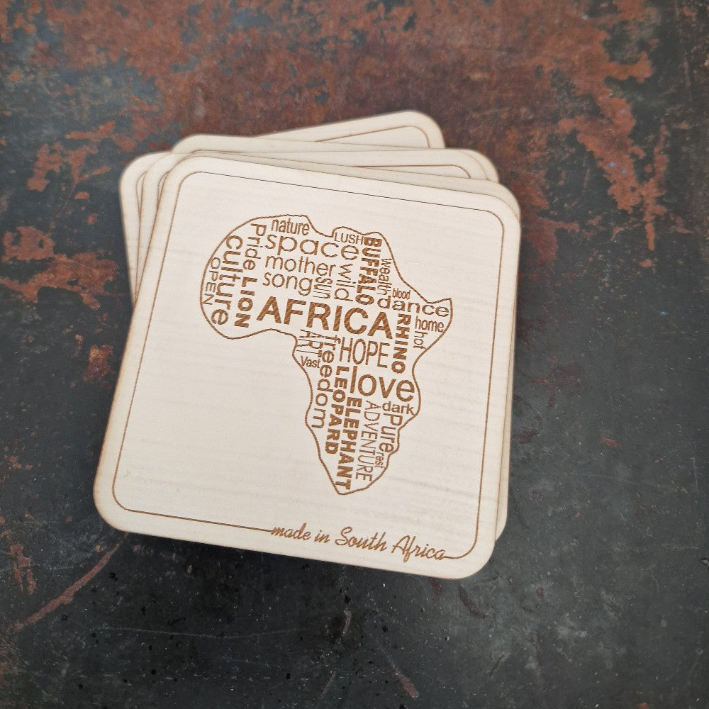 Africa & Big Five Wooden Coasters - Set of 6