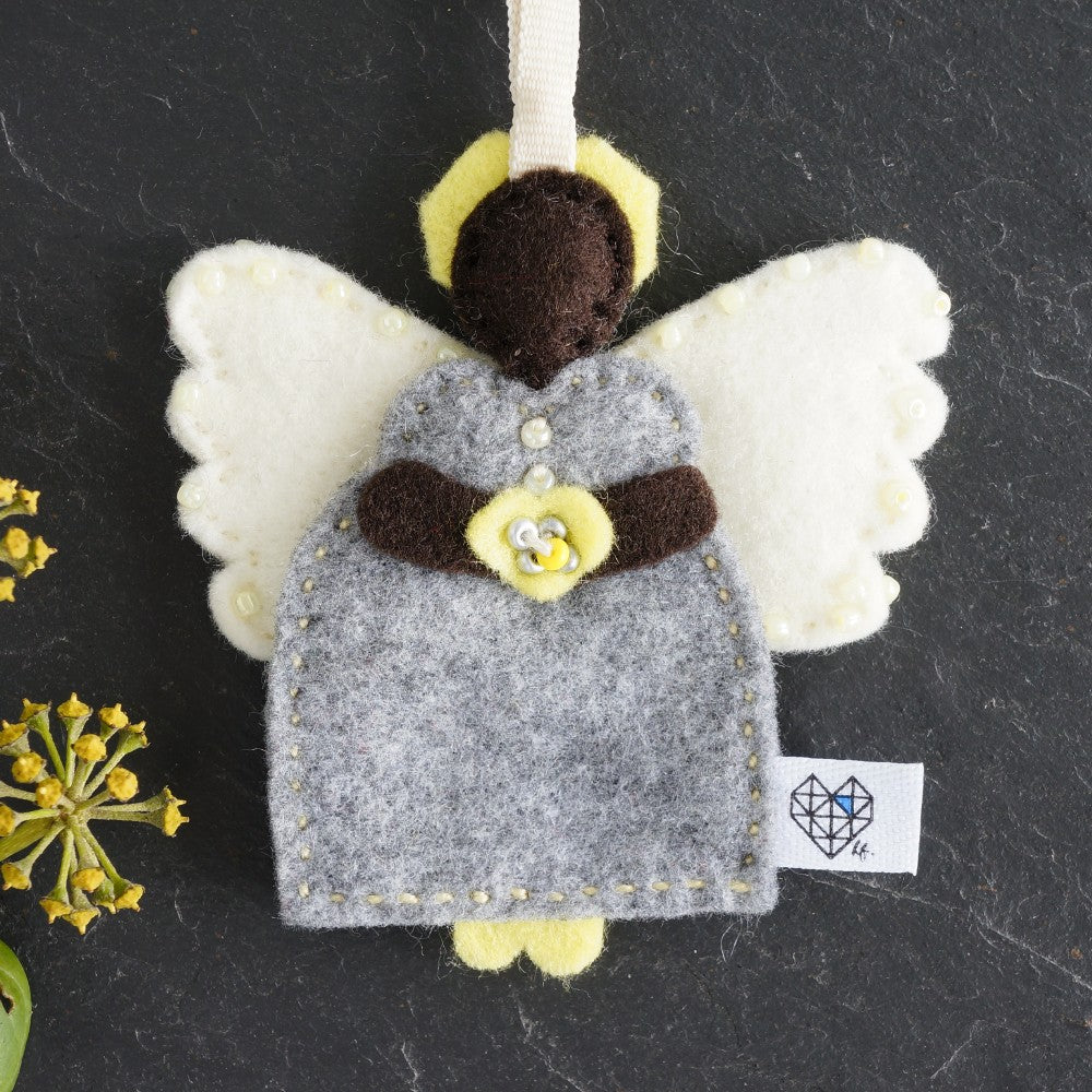 African Angel in Grey and Yellow