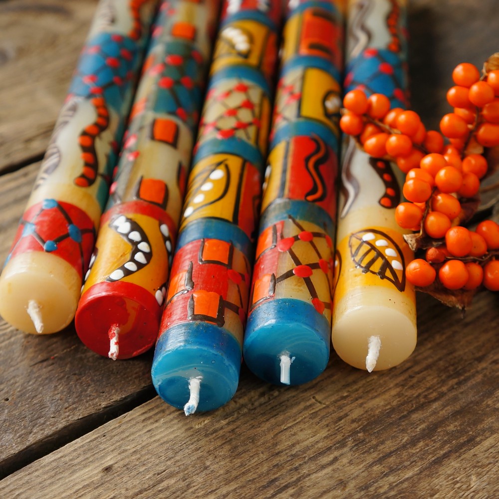 Hand-Painted African Odyssey Candles