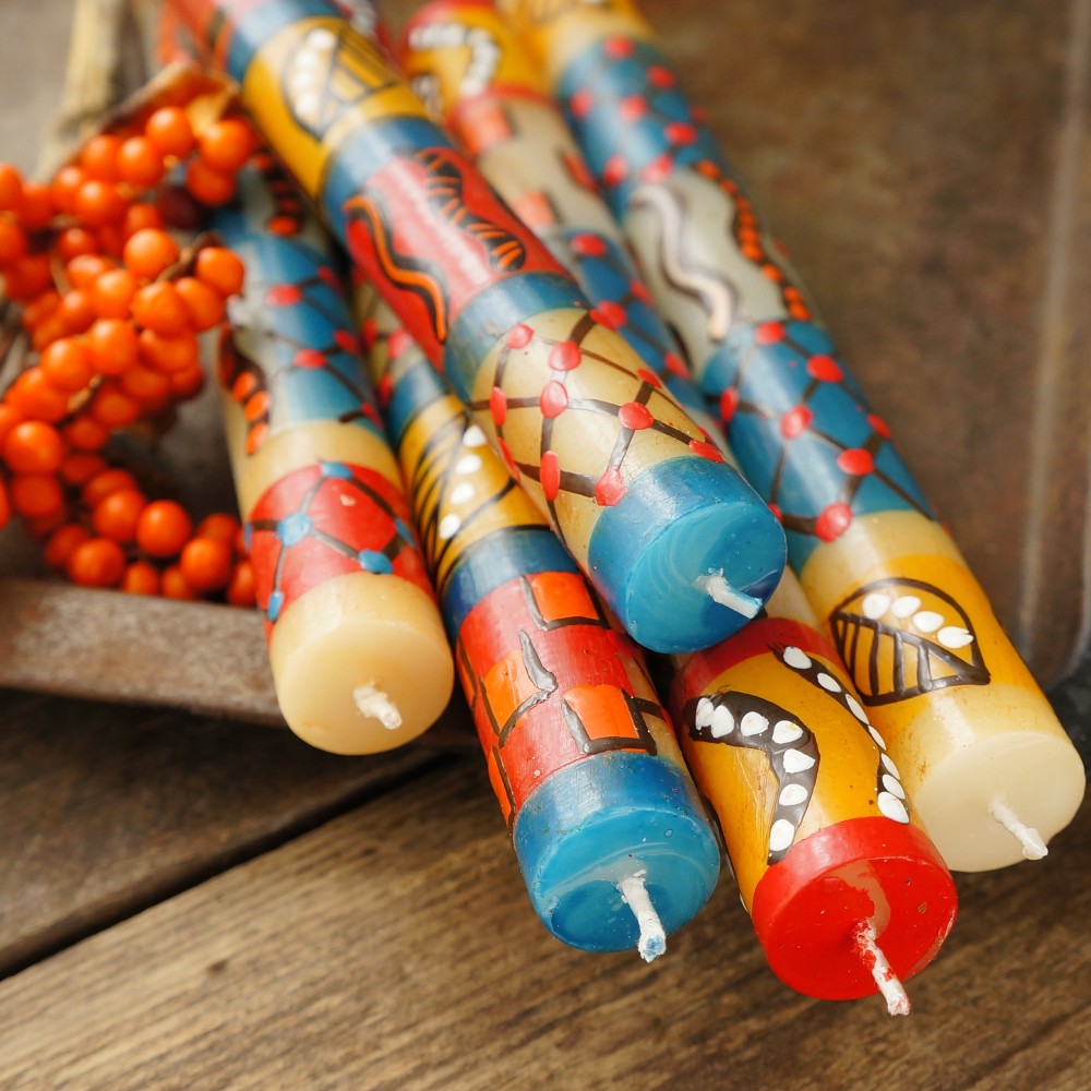 Hand-Painted African Odyssey Candles