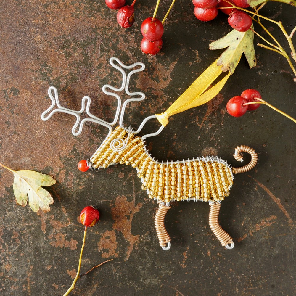 Beaded Reindeer Decoration