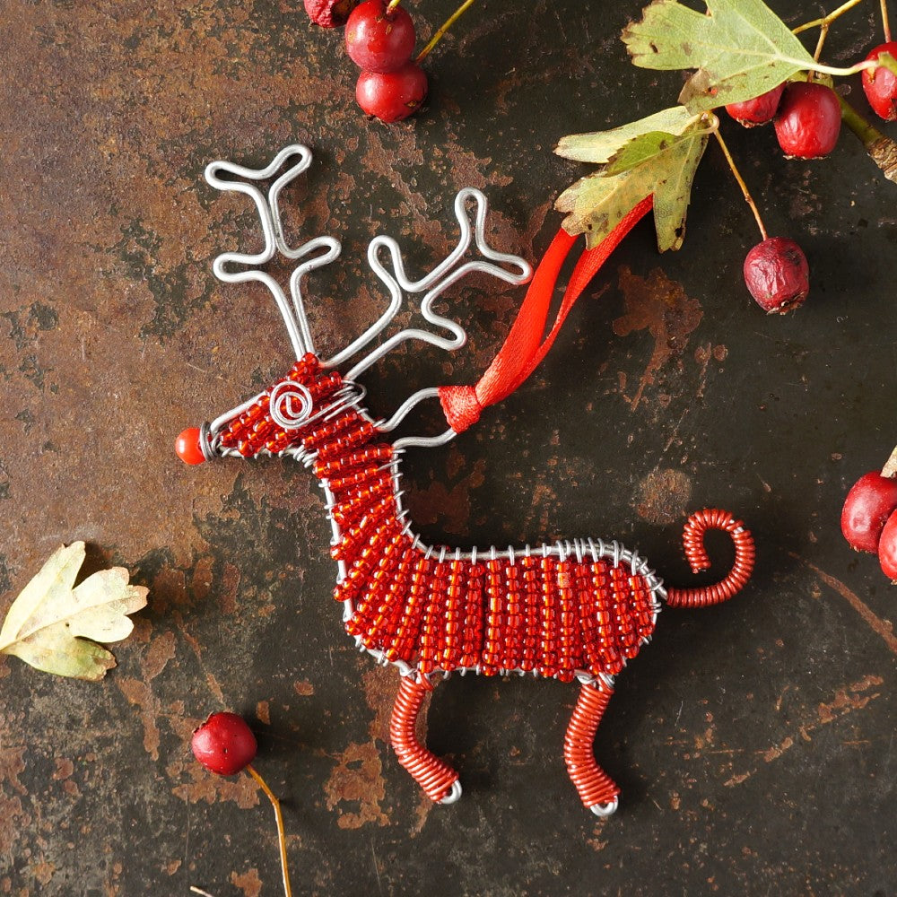 Beaded Reindeer Decoration