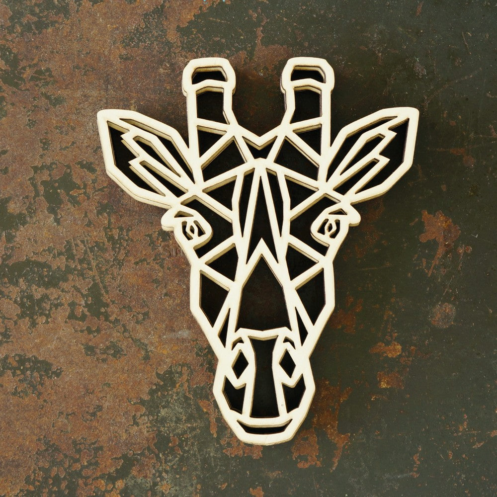 Giraffe Laser‑Cut Wooden Coasters – Set of 4
