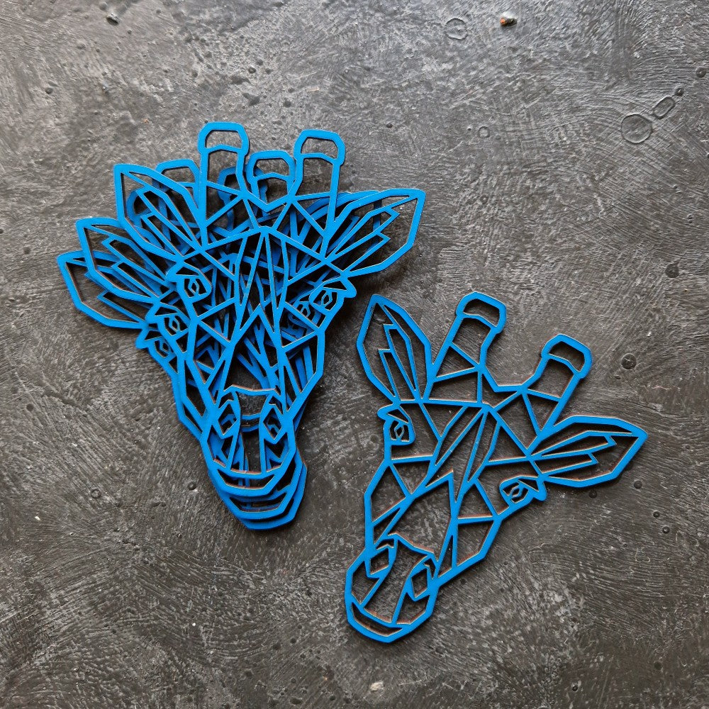 Giraffe Laser‑Cut Wooden Coasters – Set of 4