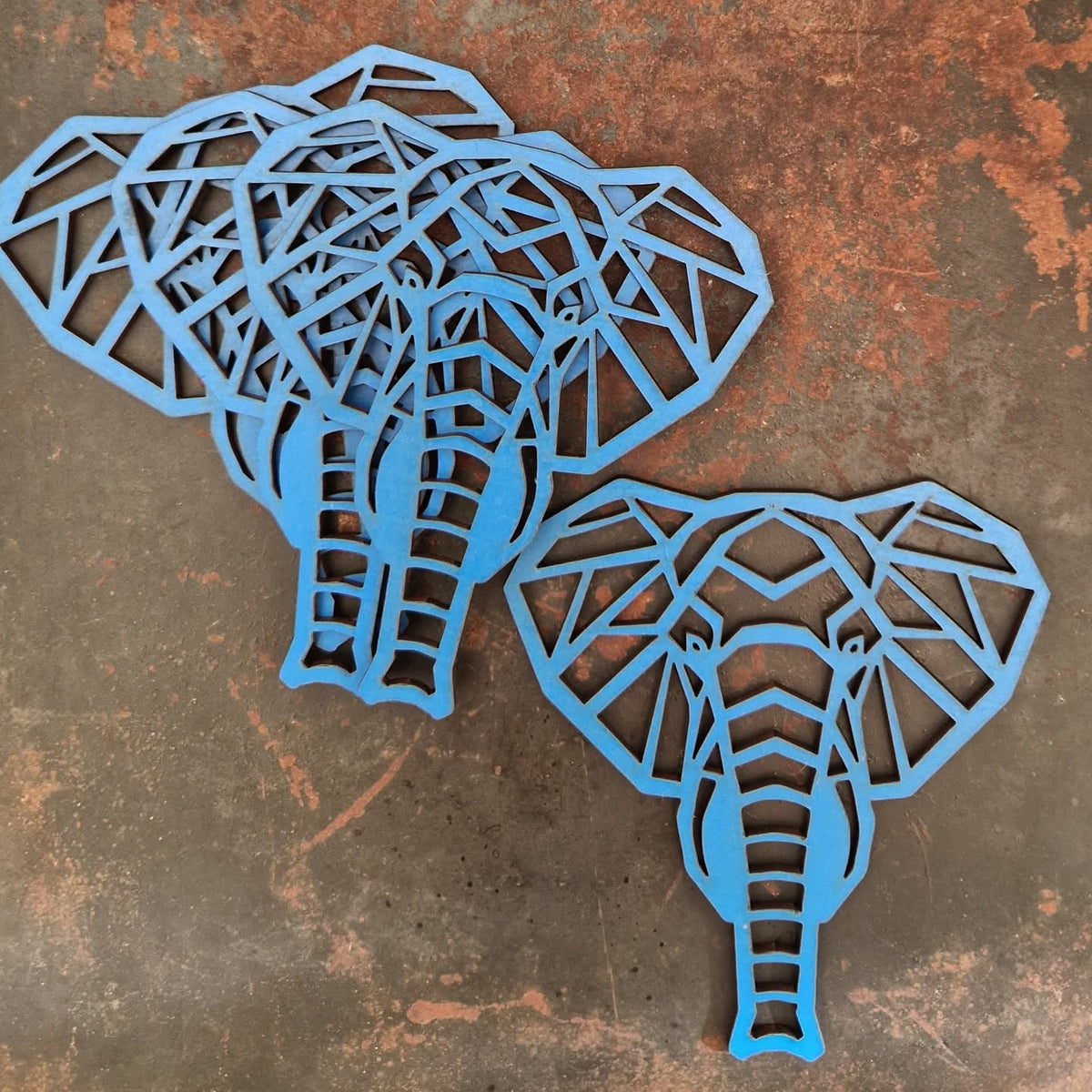 Elephant Laser‑Cut Wooden Coasters – Set of 4