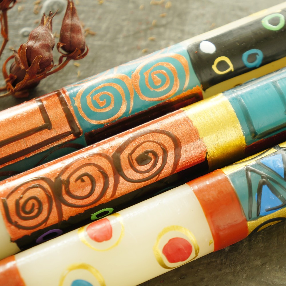 Hand-Painted Klimt-style Candles