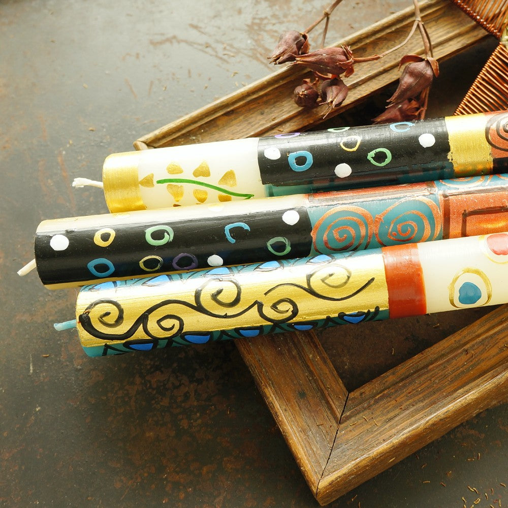 Hand-Painted Klimt-style Candles