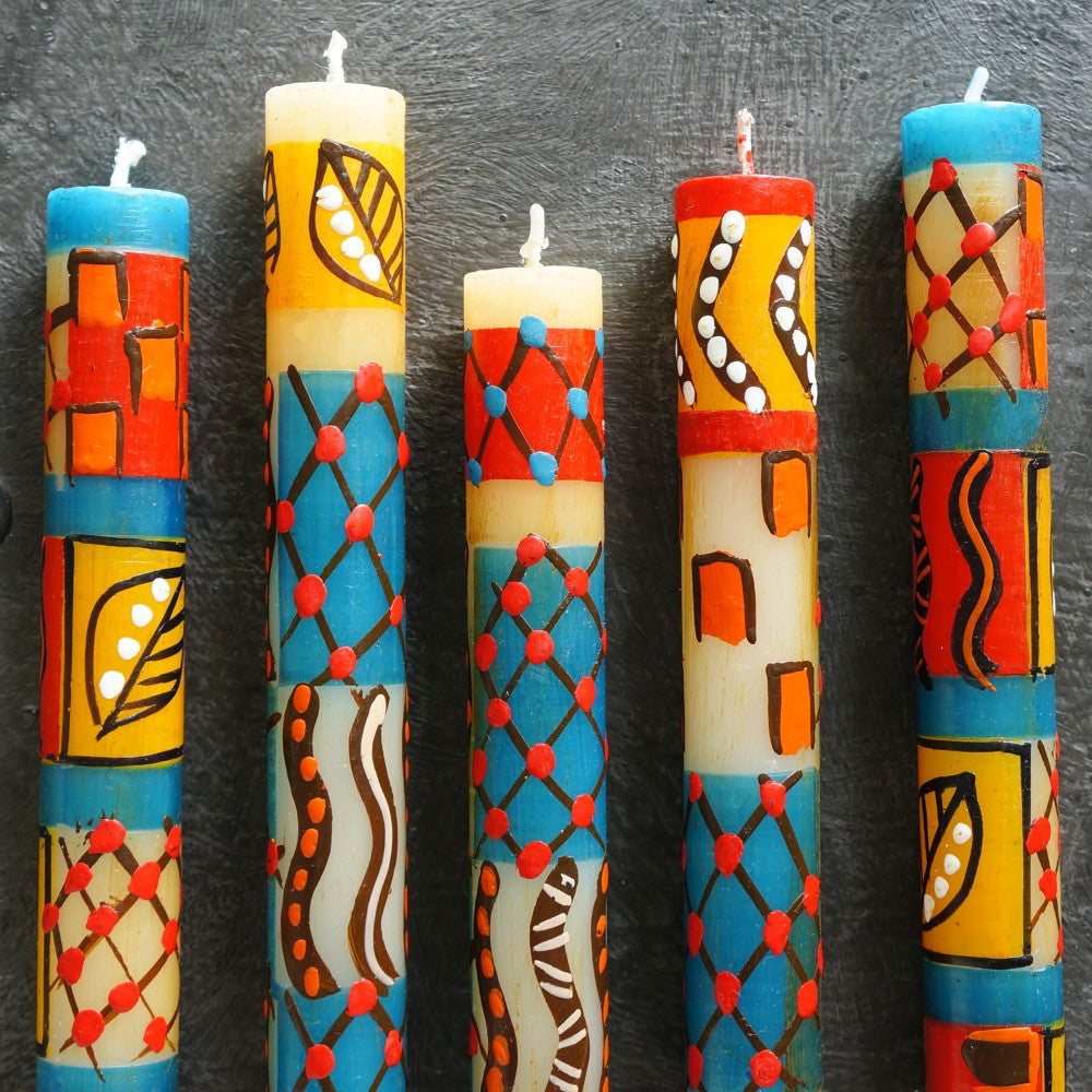 Hand-Painted African Odyssey Candles