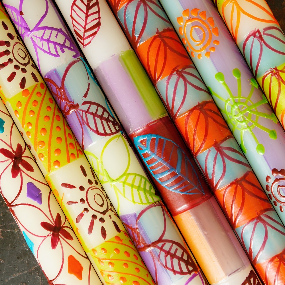 Hand-Painted Magic Garden Design Candles