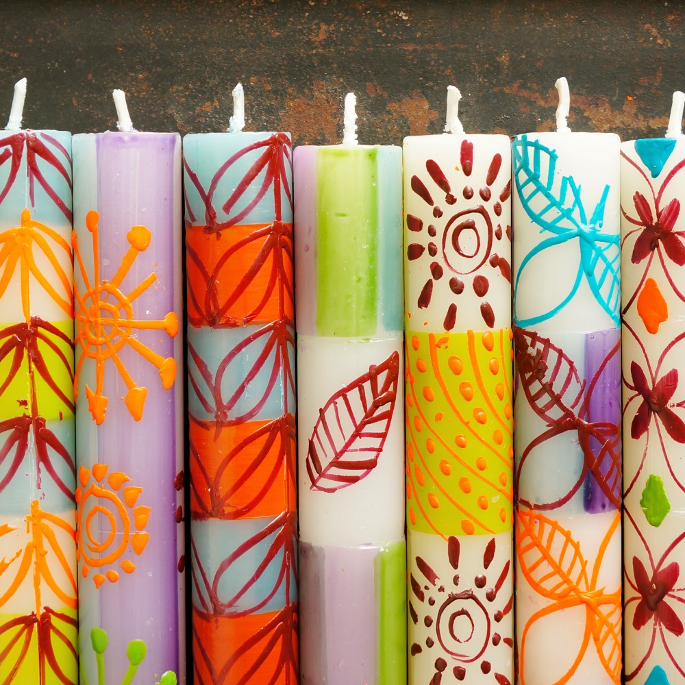 Hand-Painted Magic Garden Design Candles