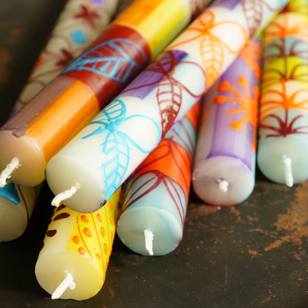 Hand-Painted Magic Garden Design Candles