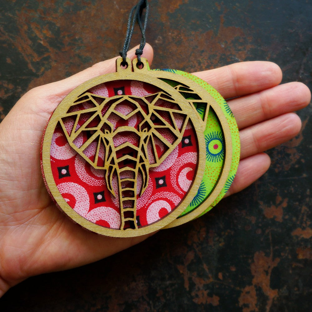 Elephant Dual Disc Decorations