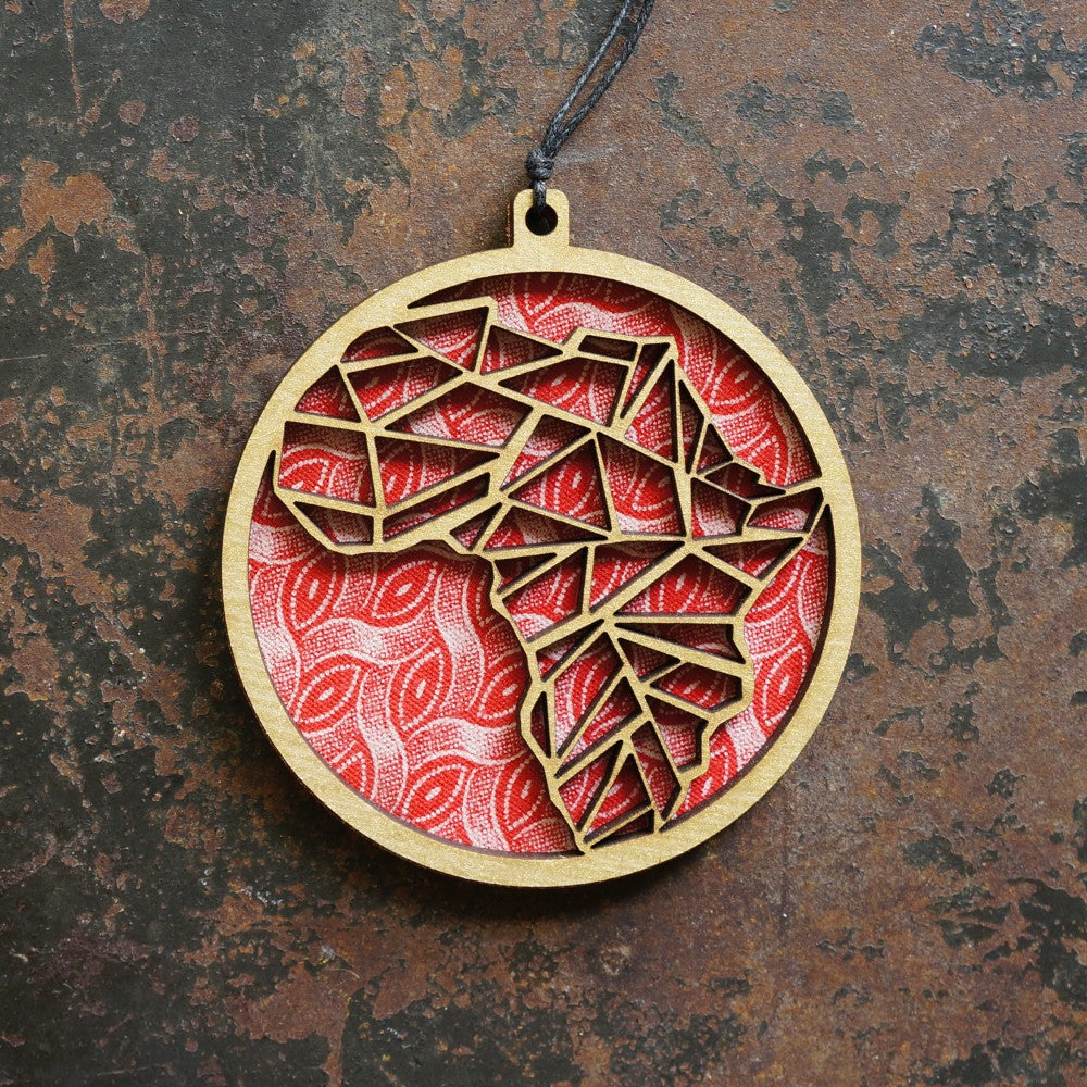 Shweshwe Africa Layered Disc Ornament