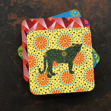 Cheetah Shweshwe Coasters