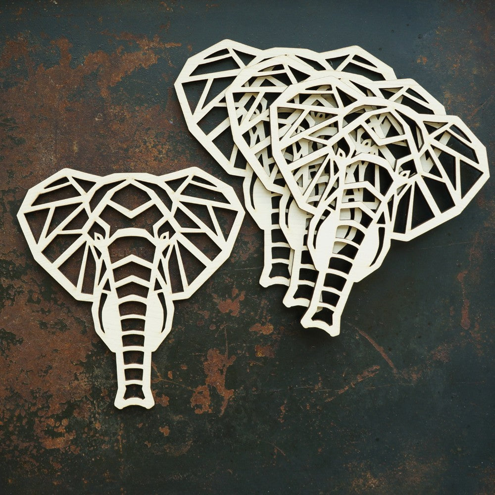 Cream Elephant Head Coasters - Set of 4