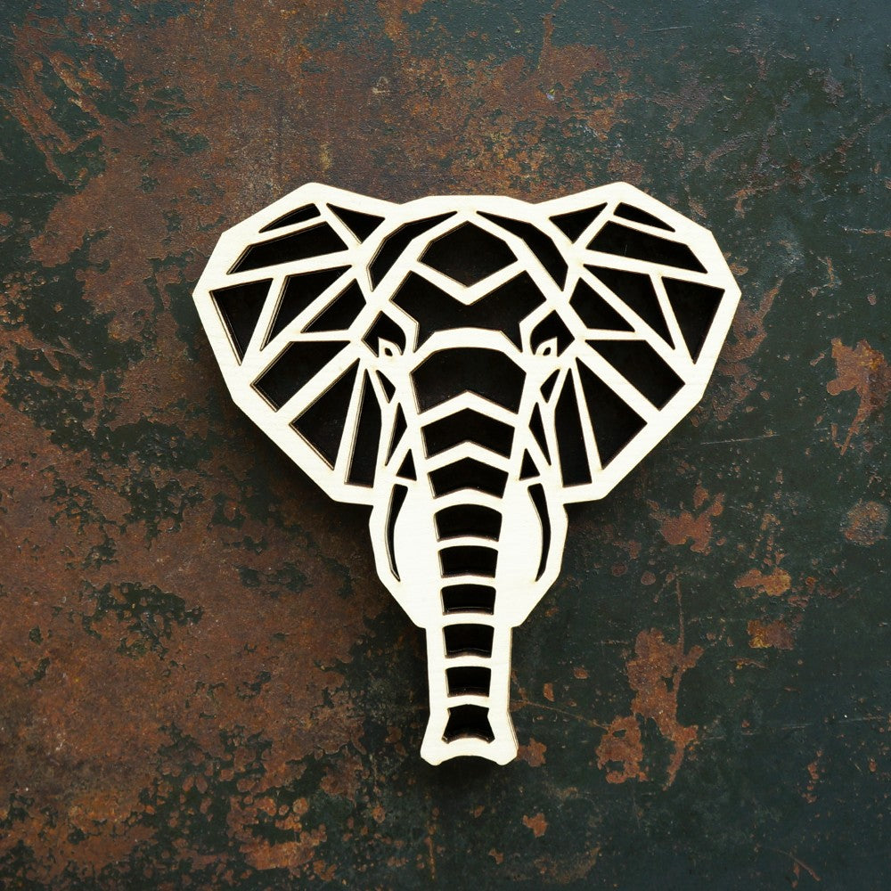 Elephant Laser‑Cut Wooden Coasters – Set of 4