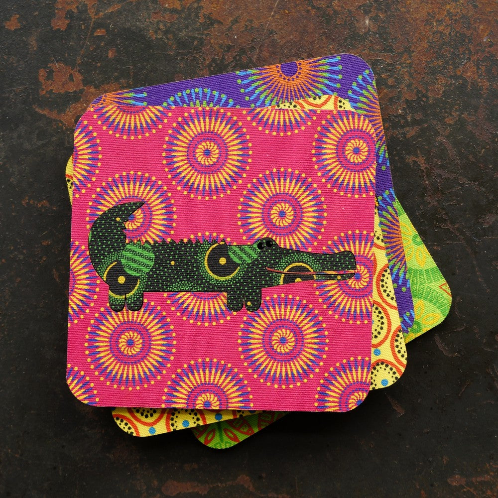 Crocodile Shweshwe Coasters