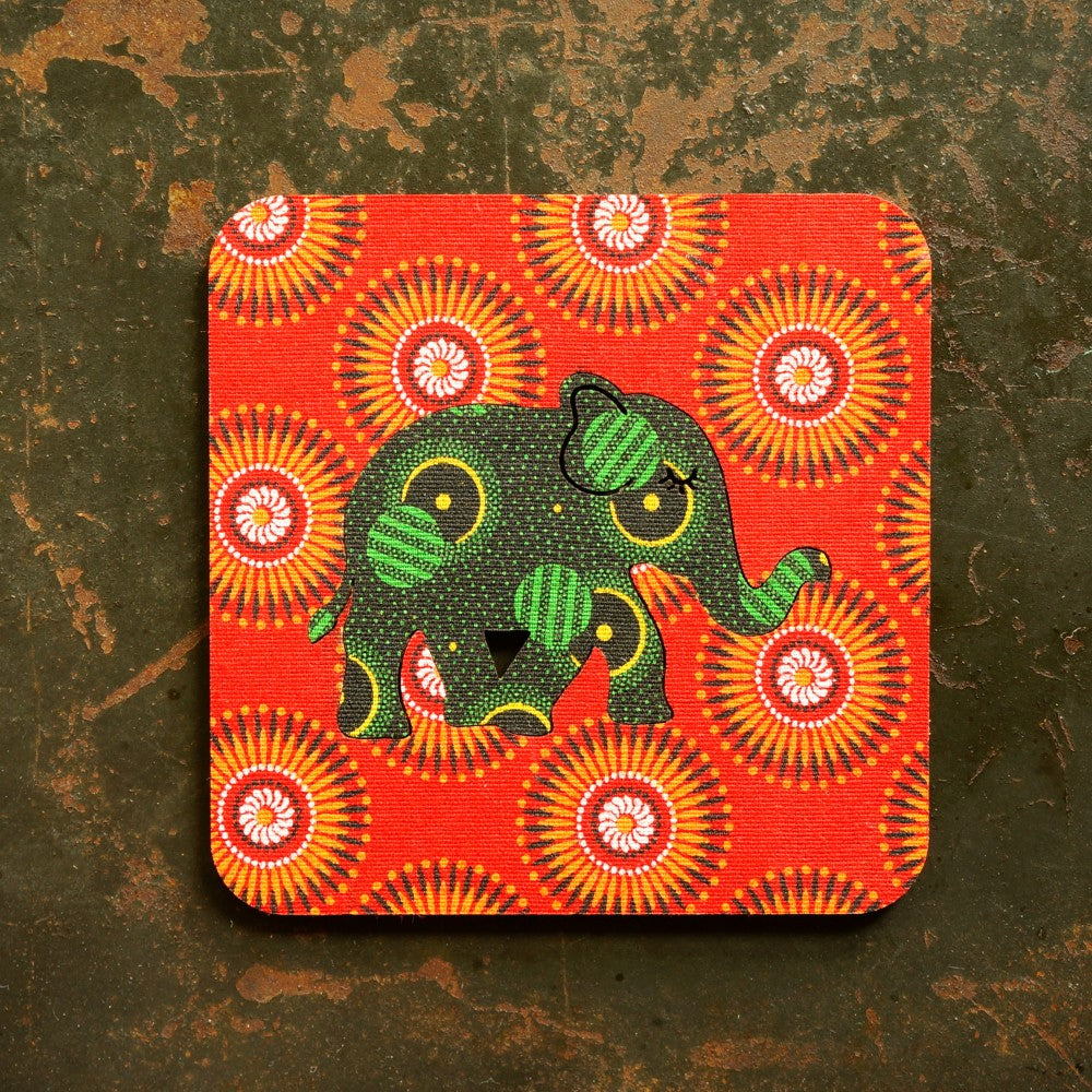 Elephant Shweshwe Coasters