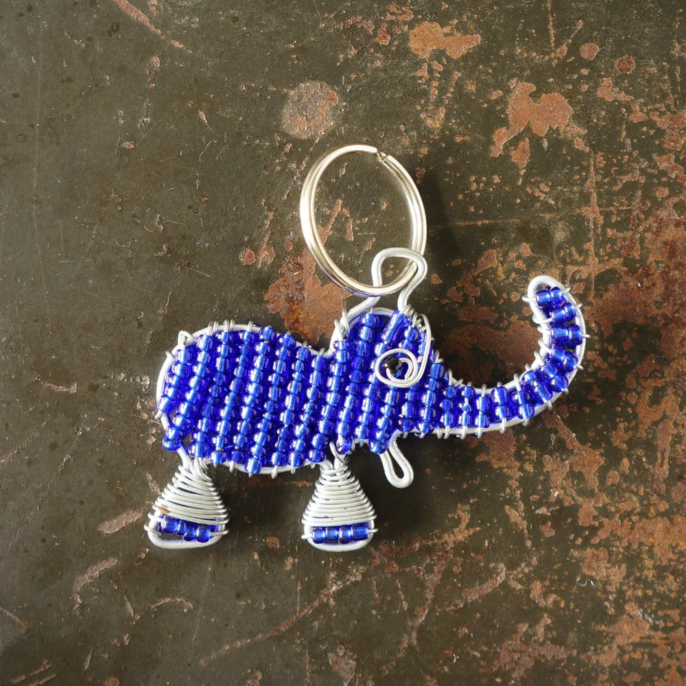 Elephant Beaded Keyring