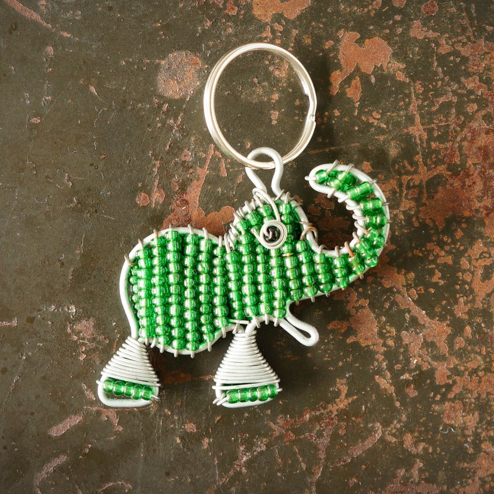 Elephant Beaded Keyring