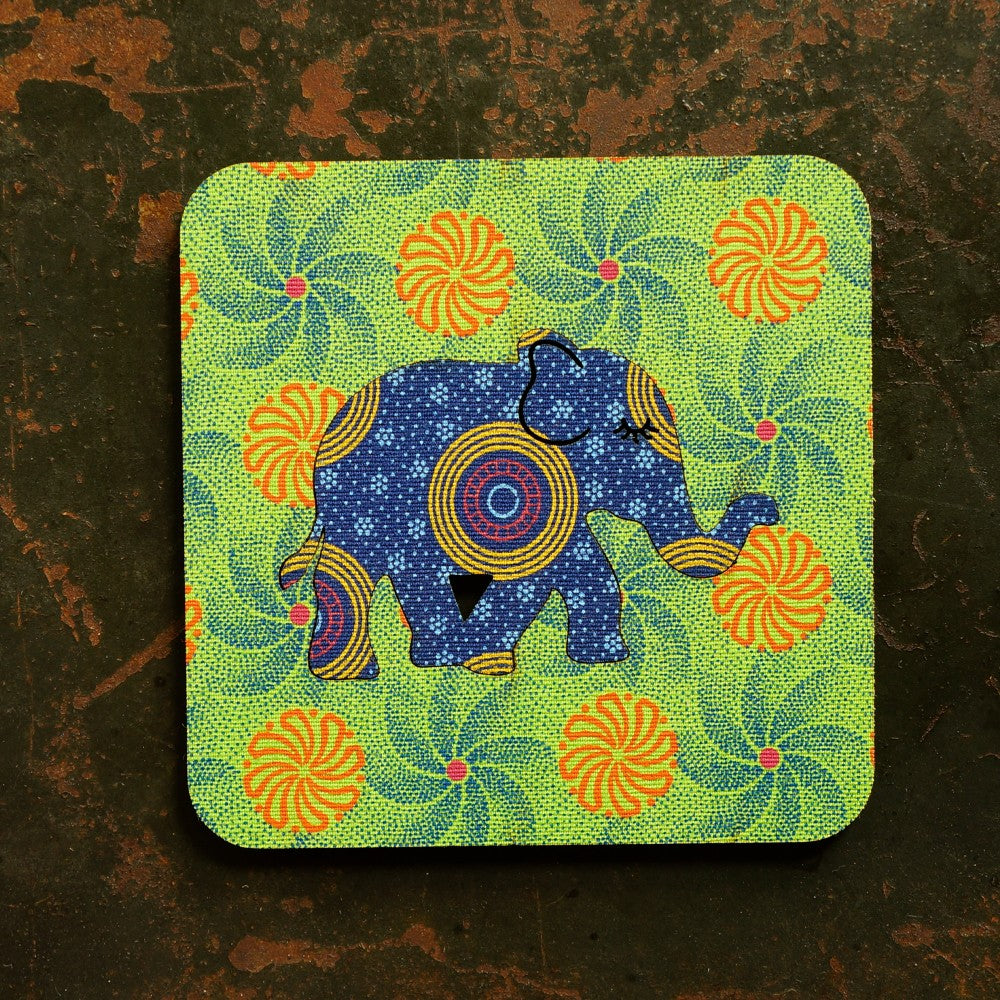 Elephant Shweshwe Coasters
