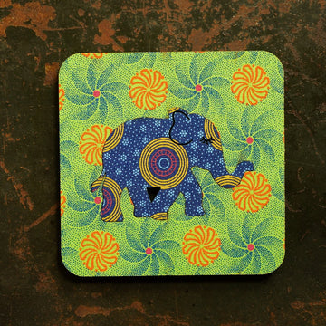 Elephant Shweshwe Coasters