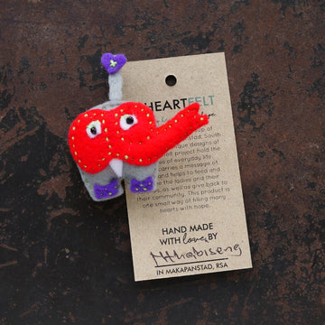 Elephant Felt Animal Brooch
