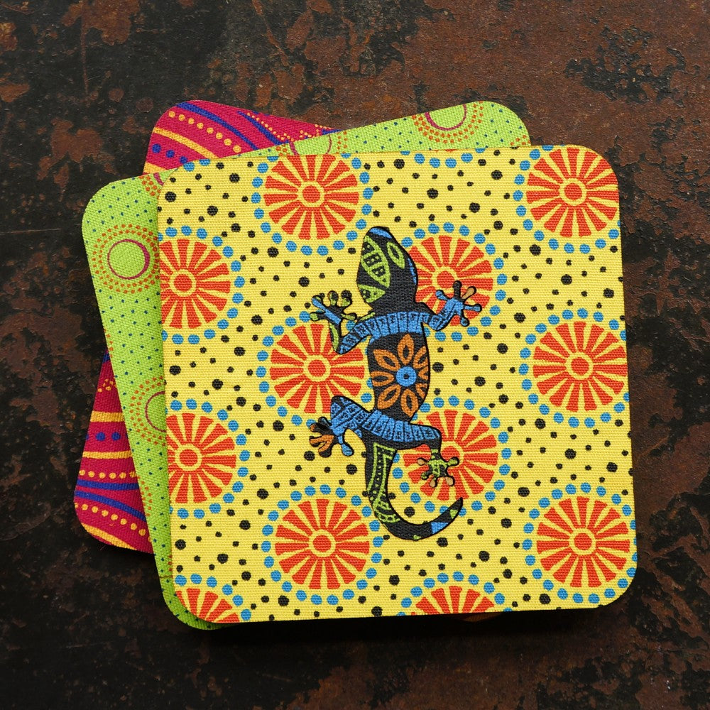 Gecko Shweshwe Coasters