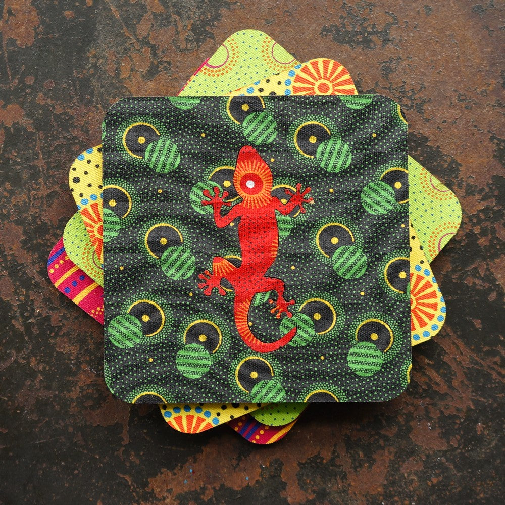Gecko Shweshwe Coasters