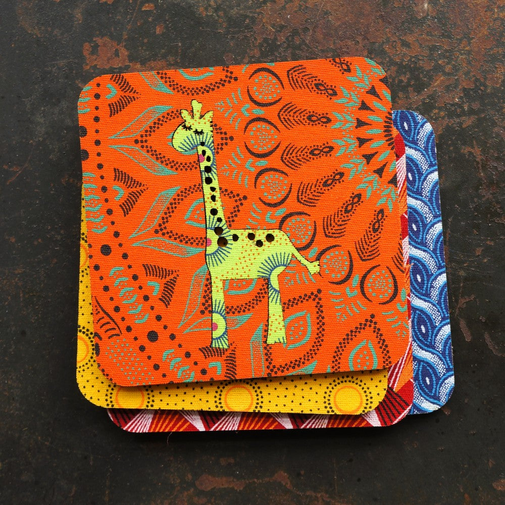 Giraffe Shweshwe Coasters