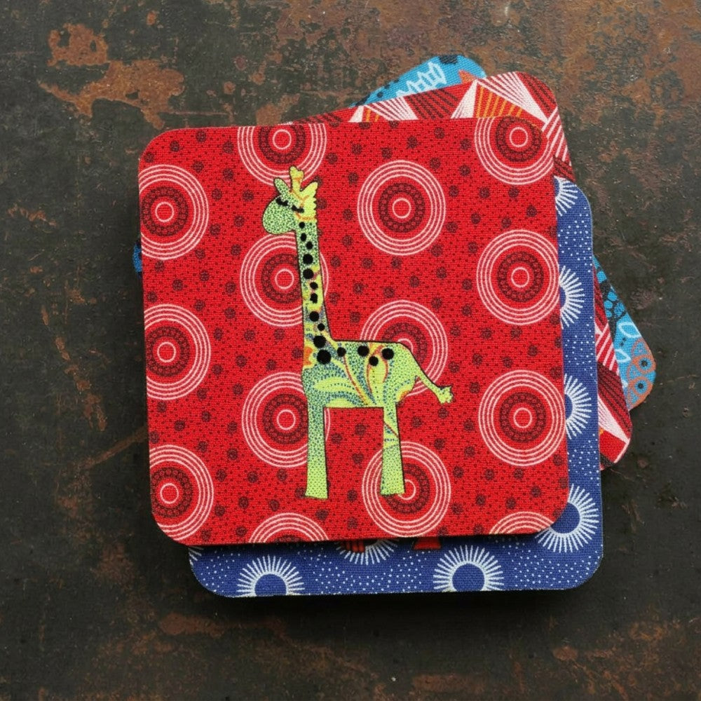 Giraffe Shweshwe Coasters
