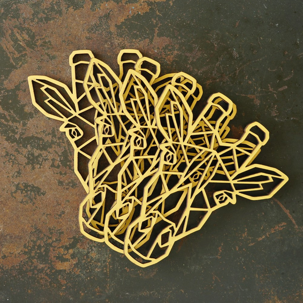 Giraffe Laser‑Cut Wooden Coasters – Set of 4