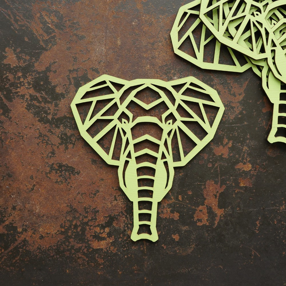 Green Elephant Head Coasters - Set of 4