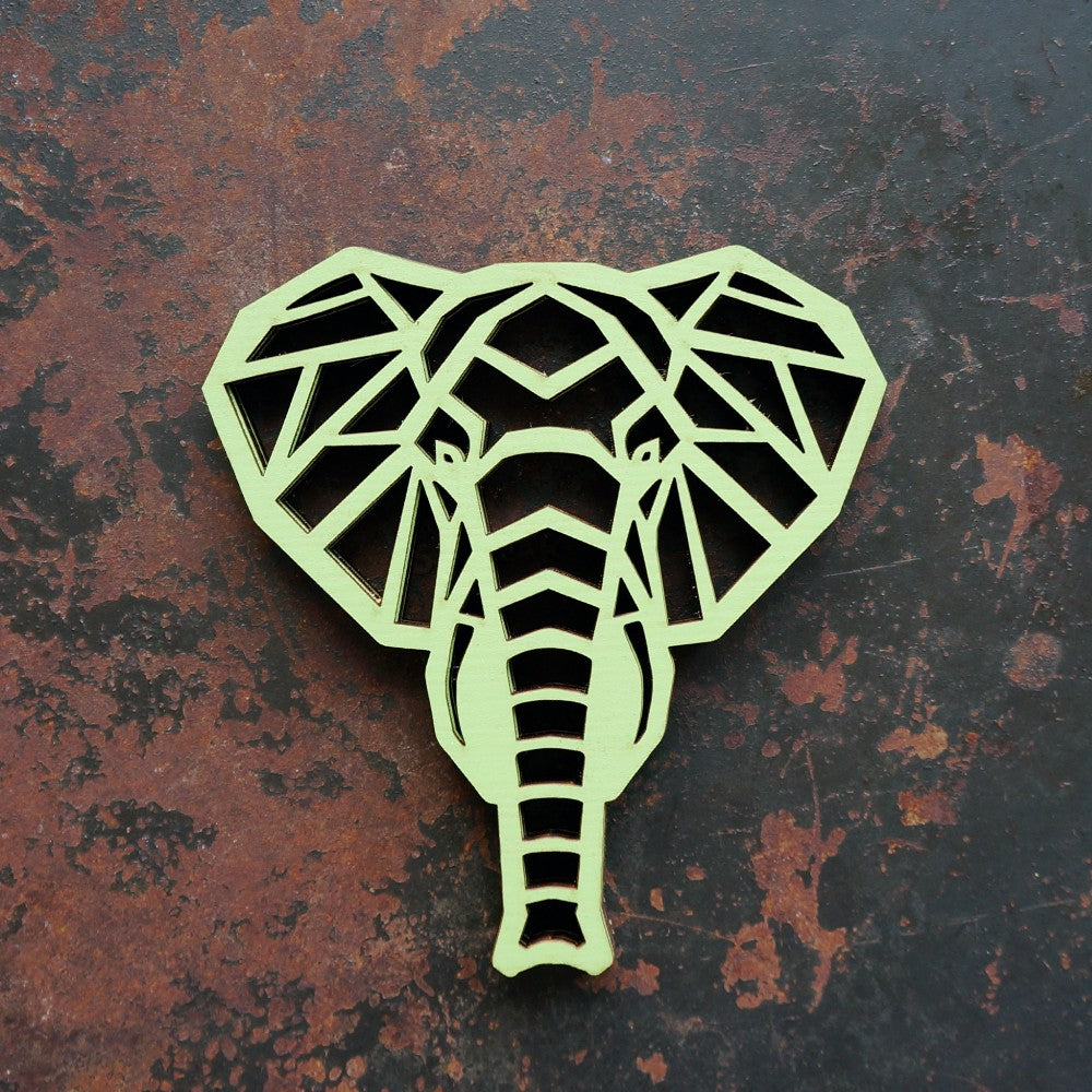 Elephant Laser‑Cut Wooden Coasters – Set of 4