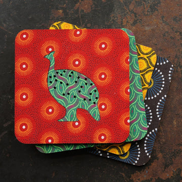 Guinea Fowl Shweshwe Coasters