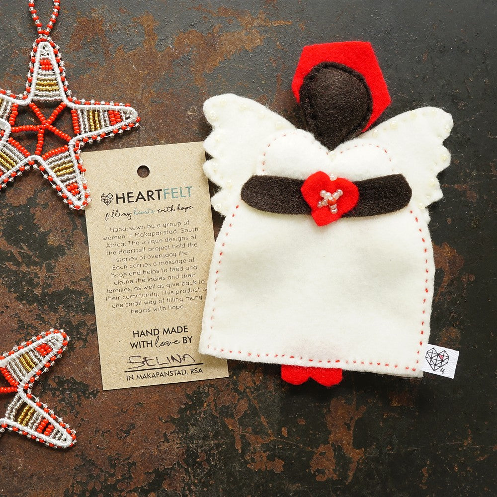 African Angel Tree Topper with a card signed by the maker