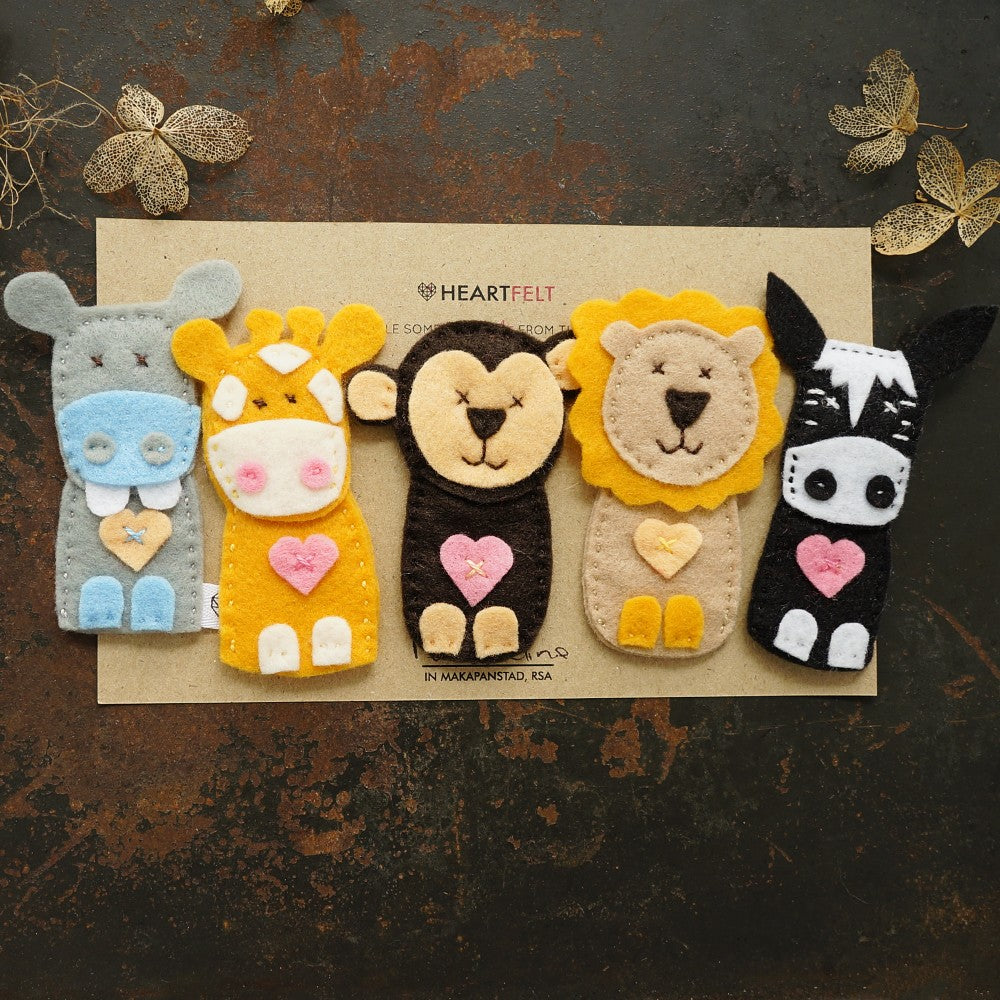 Safari Animal Finger Puppets - Set of 5