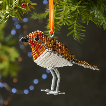 Handcrafted 3D Robin Hanging Christmas Decoration