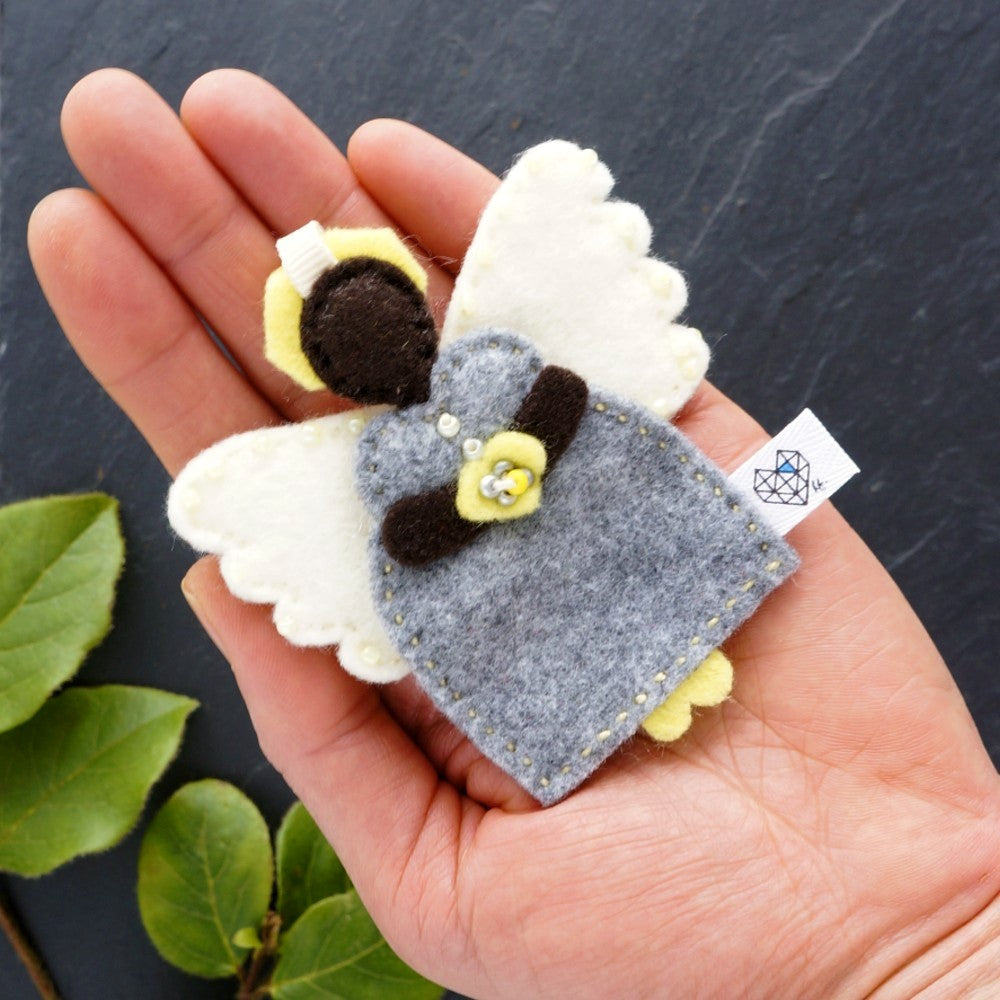 African Angel in Grey and Yellow