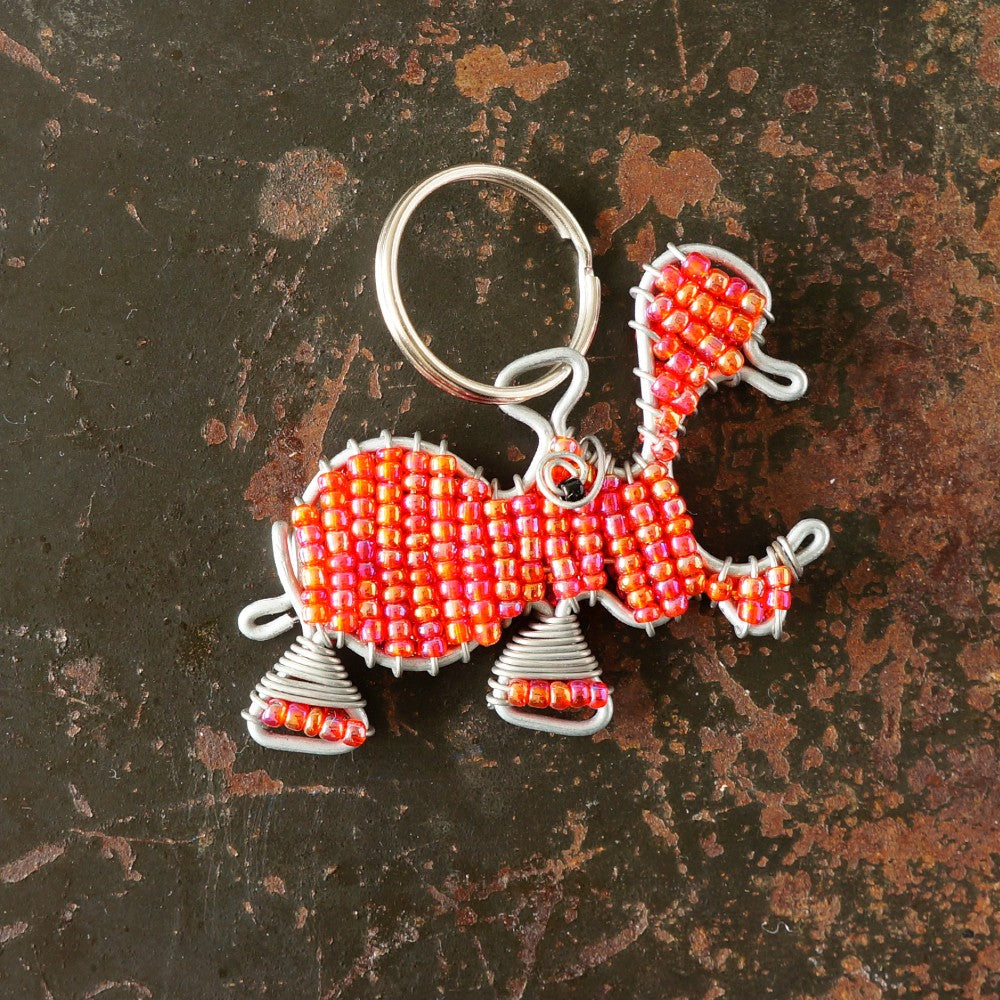 Hippo Beaded Keyring