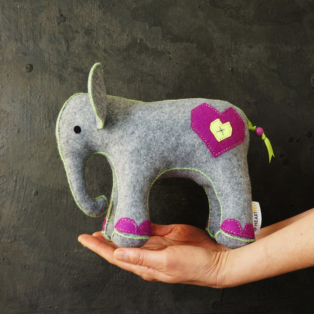 Hand-Sewn Felt Elephants
